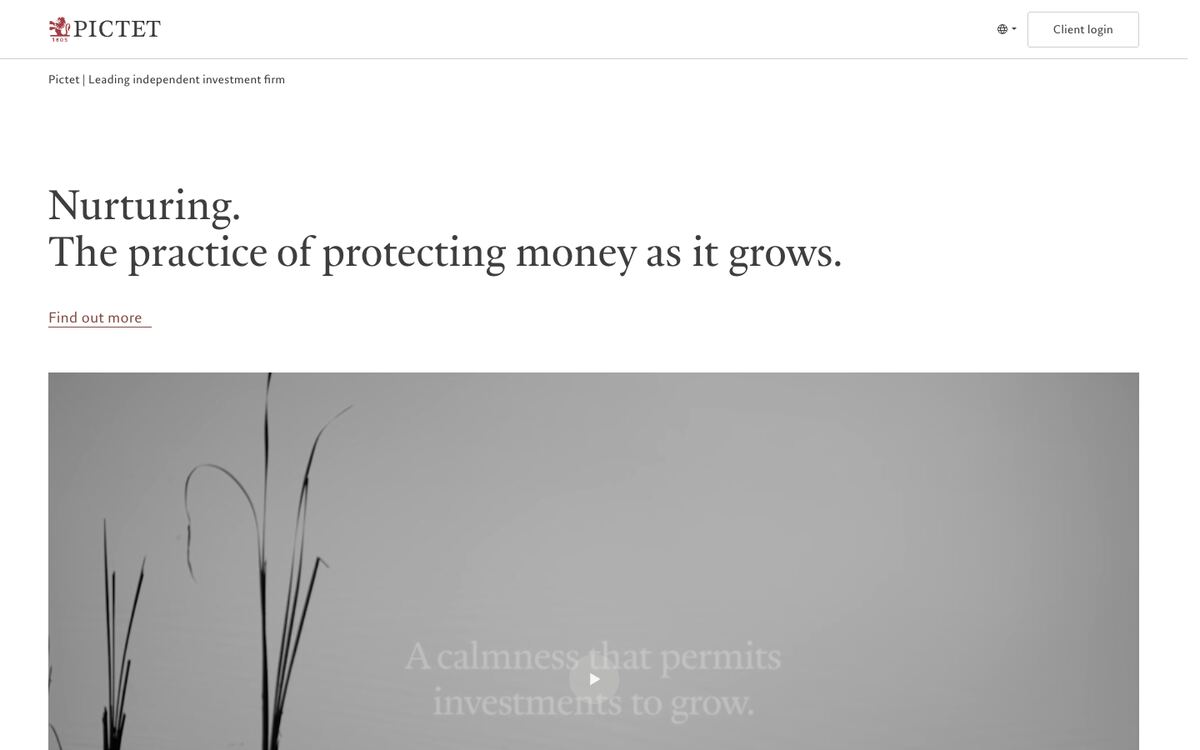 Home page of Pictet