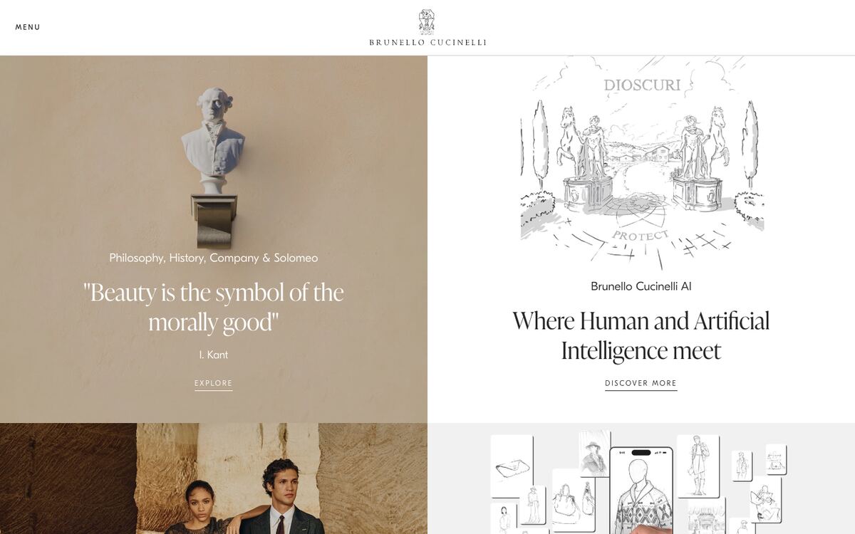 Home page of Brunello Cucinelli