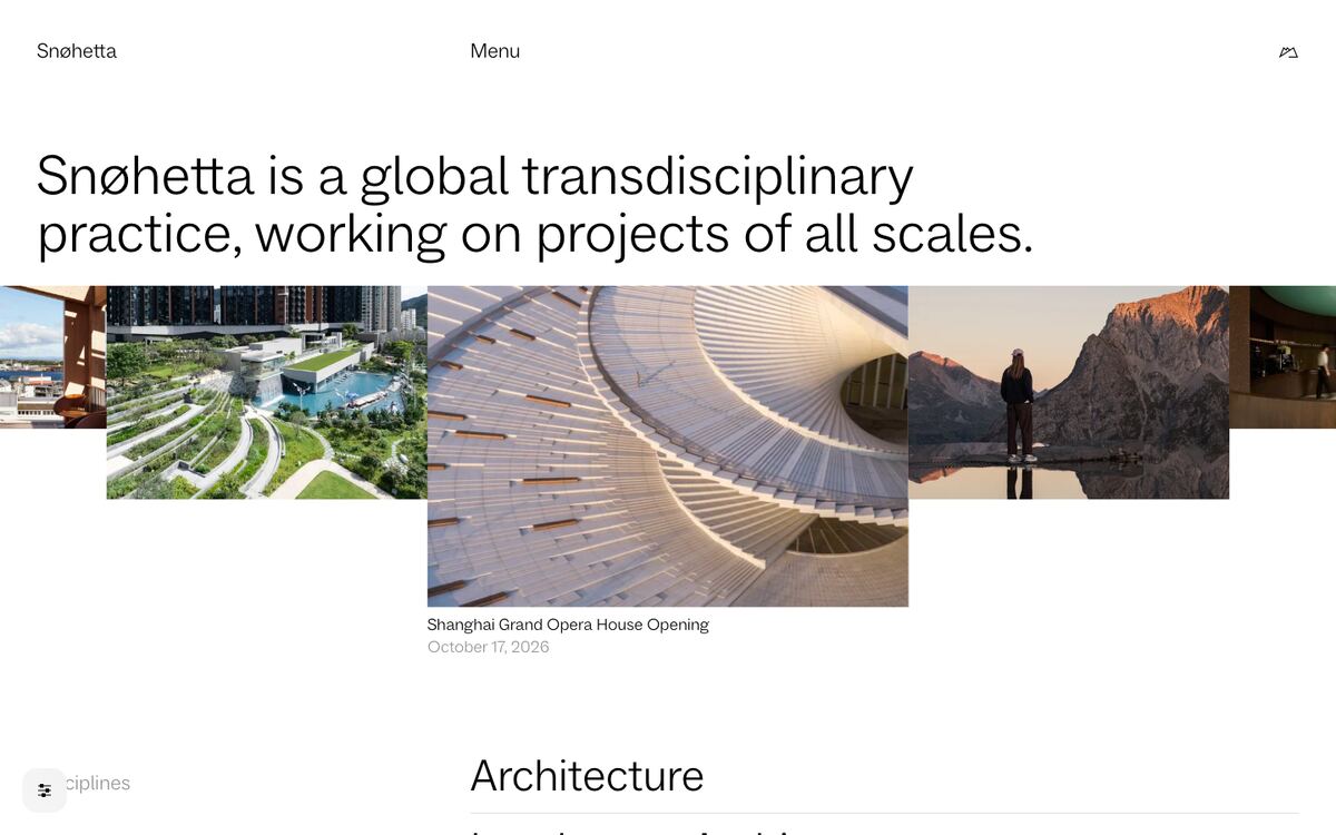 Home page of Snøhetta