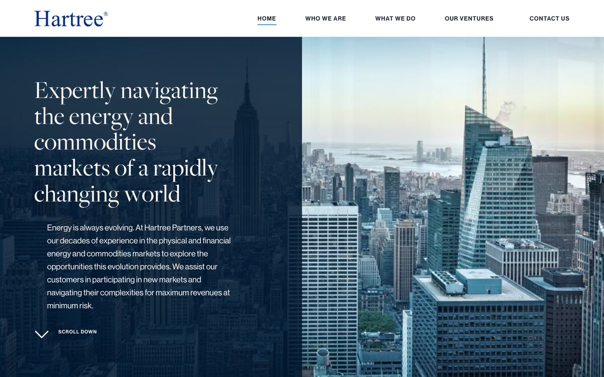 Home page of Hartree Partners